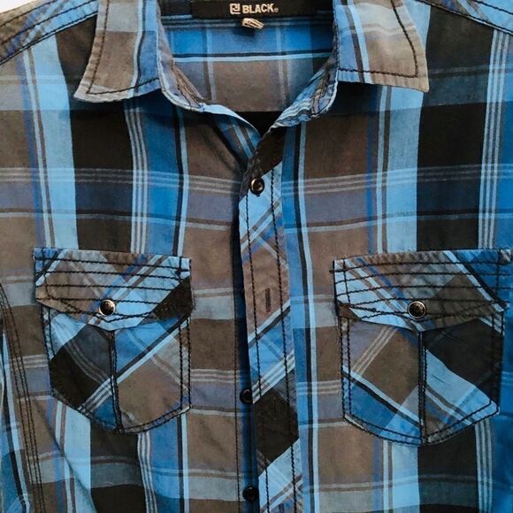 CJ Black blue plaid shirt - Picture 2 of 5